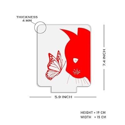 Cat with Butterfly Night Light, Cute Cat Lights Lamp Nightlight Birthday Gift with Warm White Light Light for Kids Baby Children