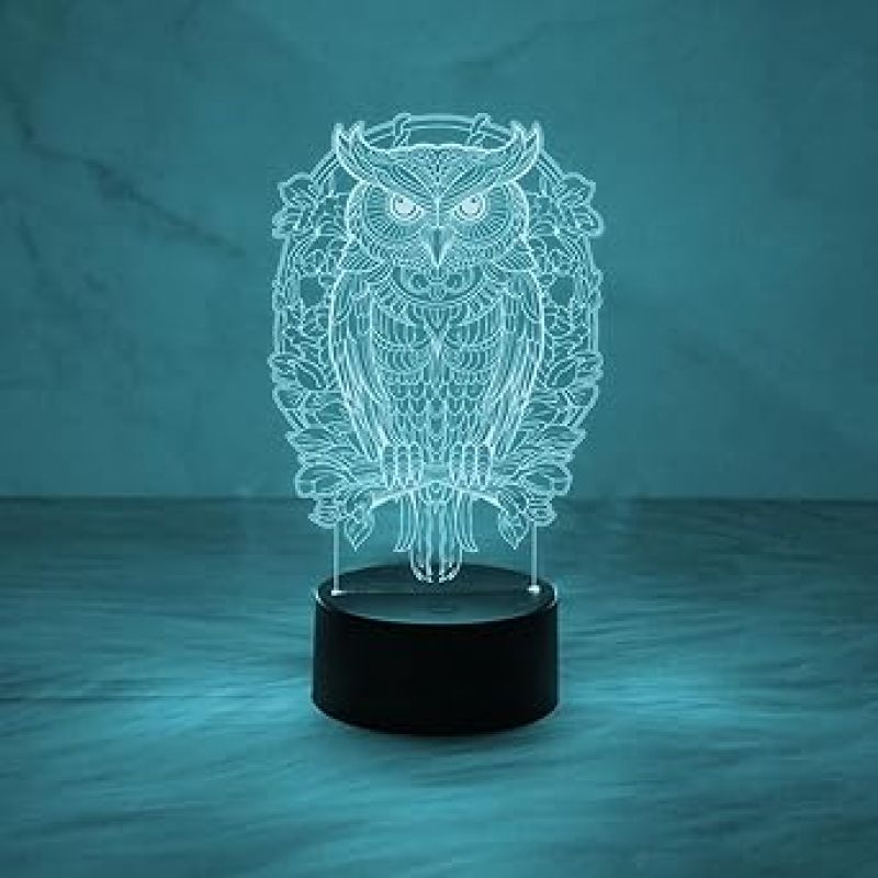 3D Illusion lamp Mandala Design Owl Night Lamp with Multicolored Light Table Lamp Bedroom Decorations Bedside Lamp Owl Gifts for Kids Boys Girls