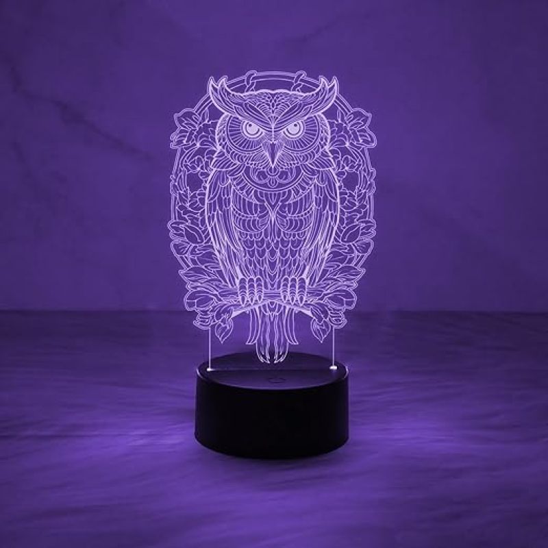 3D Illusion lamp Mandala Design Owl Night Lamp with Multicolored Light Table Lamp Bedroom Decorations Bedside Lamp Owl Gifts for Kids Boys Girls