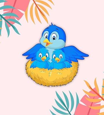 Bird Fridge Magnet for Refrigerator Stylish  Decorative Items for Kitchen & Home  Best Birthday Gifts for Kids  Cute Printed Bird Magnet Stickers (Mother Bird with Two Babies)