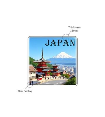 Country Theme Souvenir Wooden Fridge Magnet for Refrigerator Door Magnet Sticker  Home & Kitchen Decor Accessories  Country Fridge Magnets (Japan Fridge Magnet)
