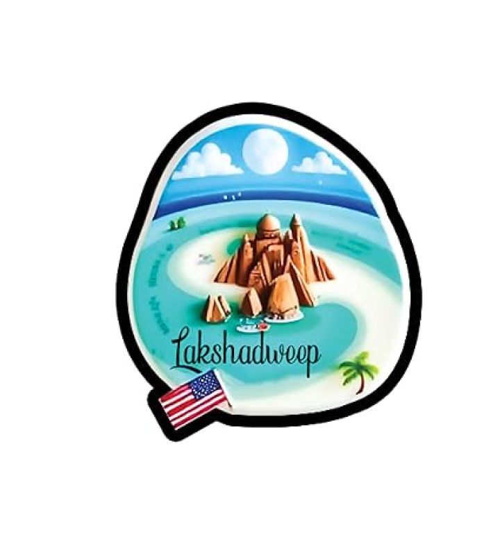 Country Theme Souvenir Wooden Fridge Magnet for Refrigerator Door Magnet Sticker  Home & Kitchen Decor Accessories  Country Fridge Magnets (Lakshadweep Fridge Magnet)