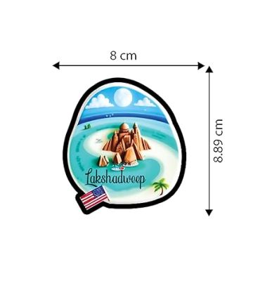 Country Theme Souvenir Wooden Fridge Magnet for Refrigerator Door Magnet Sticker  Home & Kitchen Decor Accessories  Country Fridge Magnets (Lakshadweep Fridge Magnet)