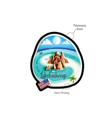 Country Theme Souvenir Wooden Fridge Magnet for Refrigerator Door Magnet Sticker  Home & Kitchen Decor Accessories  Country Fridge Magnets (Lakshadweep Fridge Magnet)