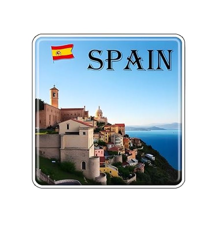 Country Theme Souvenir Wooden Fridge Magnet for Refrigerator Door Magnet Sticker  Home & Kitchen Decor Accessories  Country Fridge Magnets (Spain Fridge Magnet)