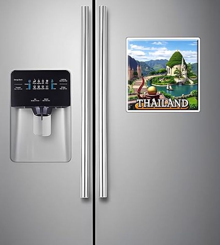 Country Theme Souvenir Wooden Fridge Magnet for Refrigerator Door Magnet Sticker  Home & Kitchen Decor Accessories  Country Fridge Magnets (Thailand Fridge Magnet)