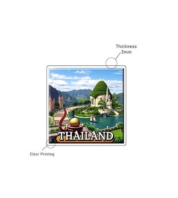 Country Theme Souvenir Wooden Fridge Magnet for Refrigerator Door Magnet Sticker  Home & Kitchen Decor Accessories  Country Fridge Magnets (Thailand Fridge Magnet)