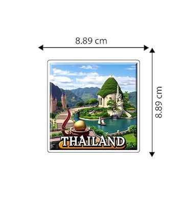 Country Theme Souvenir Wooden Fridge Magnet for Refrigerator Door Magnet Sticker  Home & Kitchen Decor Accessories  Country Fridge Magnets (Thailand Fridge Magnet)