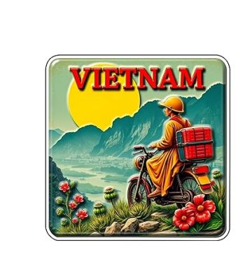 Country Theme Souvenir Wooden Fridge Magnet for Refrigerator Door Magnet Sticker  Home & Kitchen Decor Accessories  Country Fridge Magnets (Vietnam Fridge Magnet)