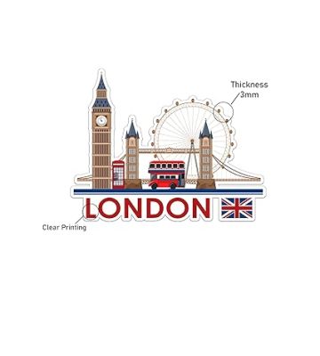 Wooden Fridge Magnet London Country Theme Souvenir Magnet  Kitchen & Home Decoration  Refrigerator Door Magnetic Stickers  London Printed Magnet Sticker