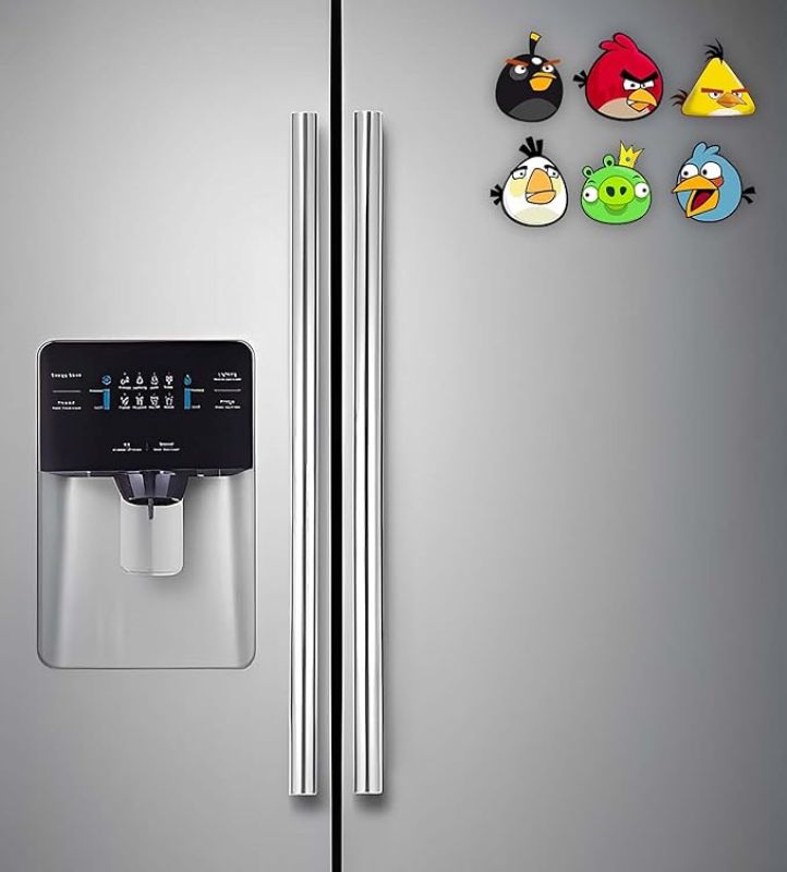Set of 6 Angry Bird Wooden Fridge Magnet for Home, Kitchen and Office Decoration  Decorative Item for Refrigerator, Almirah