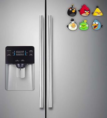Set of 6 Angry Bird Wooden Fridge Magnet for Home, Kitchen and Office Decoration  Decorative Item for Refrigerator, Almirah