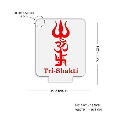3D Illusion Tri Shakti Acrylic Night Lamp with Warm White Light Religious Gift Items  Pooja Room Decor Light