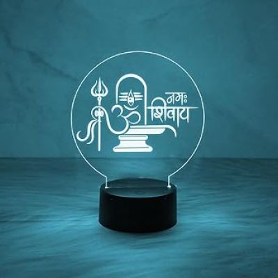 3D Illusion Shivling Om Namah Shivay Night Lamp with 7 Color Changing Light  Suitable for Positive Energy use in Living Room, Bedroom  Office Decor Light