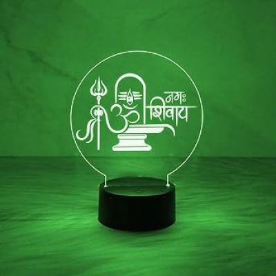 3D Illusion Shivling Om Namah Shivay Night Lamp with 7 Color Changing Light  Suitable for Positive Energy use in Living Room, Bedroom  Office Decor Light