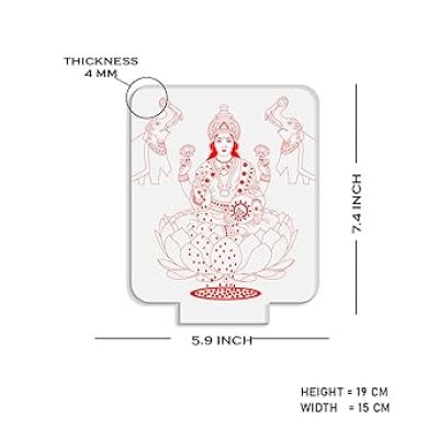 3D Illusion MATA Laxmi Night Lamp for Home & Office Decor Light  Warm White Light  Blessing Gift for Diwali  Diwali Home Decoration Light