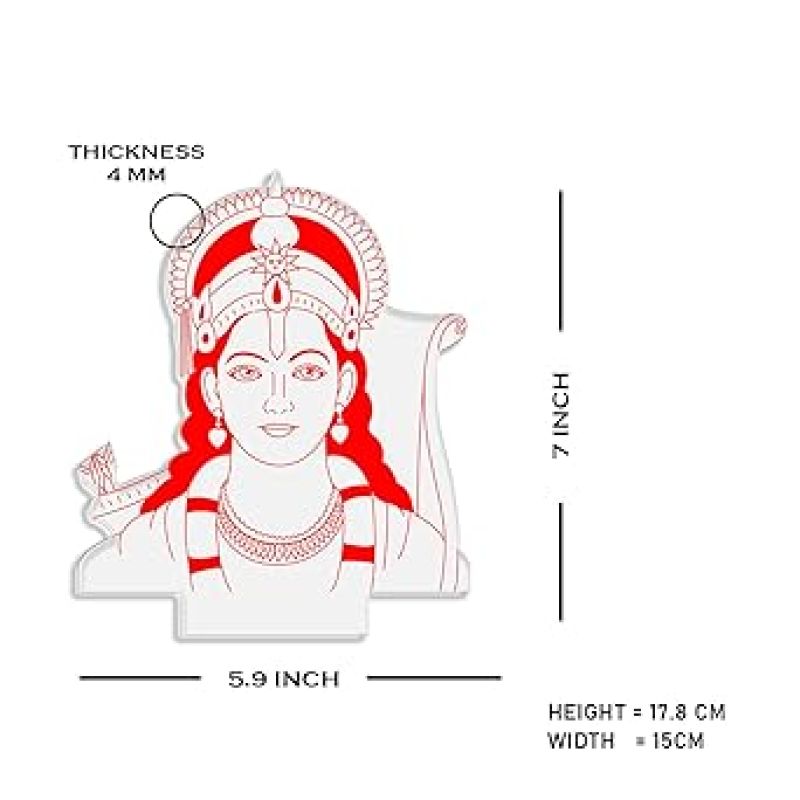 3D Illusion Lord Ram Night Lamp with 7 Color Changing Light  Religious Gift Items  Home Office & Pooja Room Decor Light  Blessing Gift for Birthday