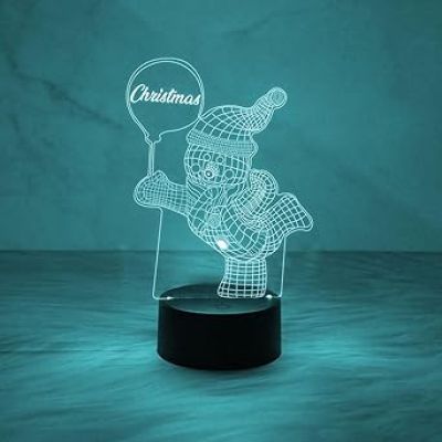 hristmas 3D Illusion Snowman Night Lamp Multicolored Changing Light  Christmas Gift for Kids  Christmas Home Decoration Items