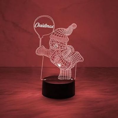 hristmas 3D Illusion Snowman Night Lamp Multicolored Changing Light  Christmas Gift for Kids  Christmas Home Decoration Items