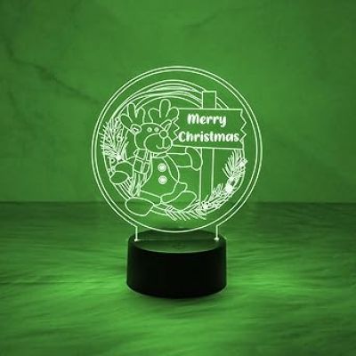 3D Illusion Merry Christmas Night Lamp  Christmas Decorations Lights  Party Home Decor Light  Automatic Color Changing Light  Lamp for Kids