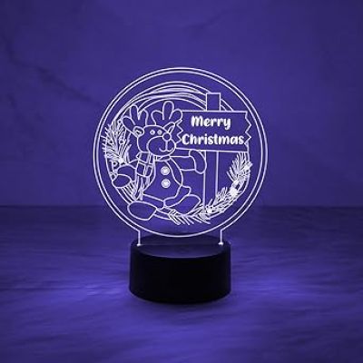 3D Illusion Merry Christmas Night Lamp  Christmas Decorations Lights  Party Home Decor Light  Automatic Color Changing Light  Lamp for Kids