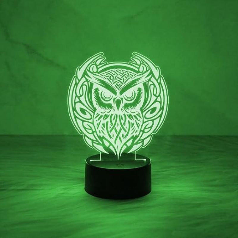 3D Illusion Owl Desk Table Lamp with Multicolored Light | Uses for Home Decor, Living Room, Office Desk  Decorative Showpiece Night Lamp  Bedside Table Light