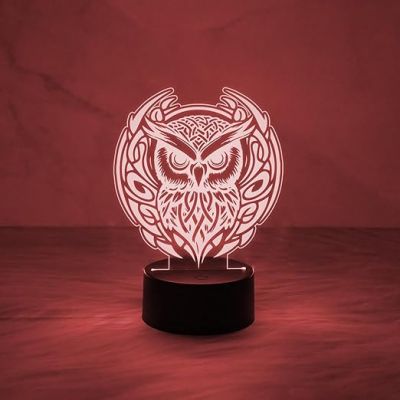 3D Illusion Owl Desk Table Lamp with Multicolored Light | Uses for Home Decor, Living Room, Office Desk  Decorative Showpiece Night Lamp  Bedside Table Light