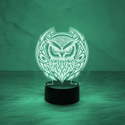 3D Illusion Owl Desk Table Lamp with Multicolored Light | Uses for Home Decor, Living Room, Office Desk  Decorative Showpiece Night Lamp  Bedside Table Light