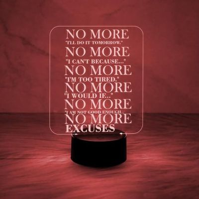 Motivational 3D Illusion Lamp Engraved Night Light  Table Lamp for Boys Girls Men Women Bedroom Study Room Office Living Room Décor Light  Bedside Lamp (Multicolored Light)