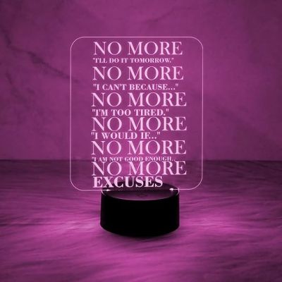 Motivational 3D Illusion Lamp Engraved Night Light  Table Lamp for Boys Girls Men Women Bedroom Study Room Office Living Room Décor Light  Bedside Lamp (Multicolored Light)