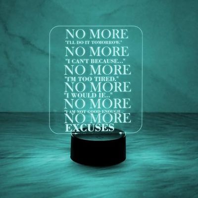 Motivational 3D Illusion Lamp Engraved Night Light  Table Lamp for Boys Girls Men Women Bedroom Study Room Office Living Room Décor Light  Bedside Lamp (Multicolored Light)