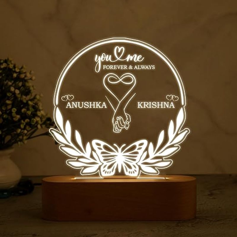 Personalized You & Me Forever Always Night Lamp with Warm White Light  Engagement Gifts for Couple  Unique Gift for Wife, Husband, Couple & Anniversary Gift