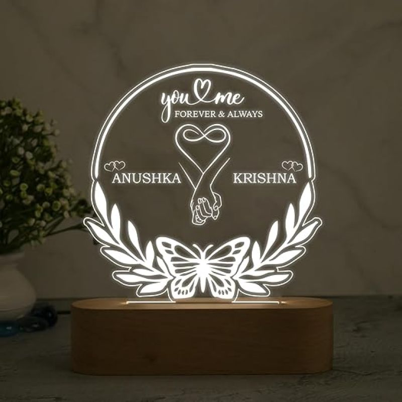 Personalized You & Me Forever Always Night Lamp with Warm White Light  Engagement Gifts for Couple  Unique Gift for Wife, Husband, Couple & Anniversary Gift