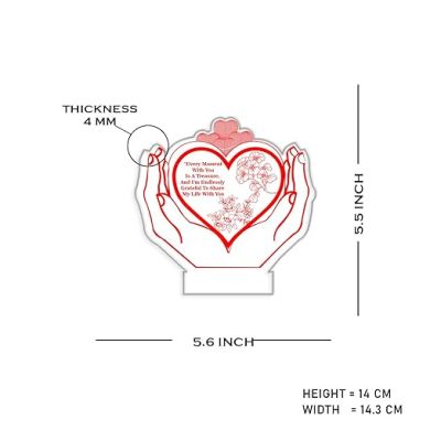 3D Illusion Heart Hand Night Lamp Gift for Engagement Wedding Anniversary Couple  Warm White Light