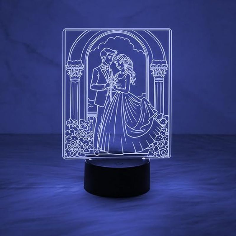 3D Illusion Couple Night Lamp Gift for Wife 7 Color Changing Light  Gift for Wife & Husband  Gift for Anniversary Birthday