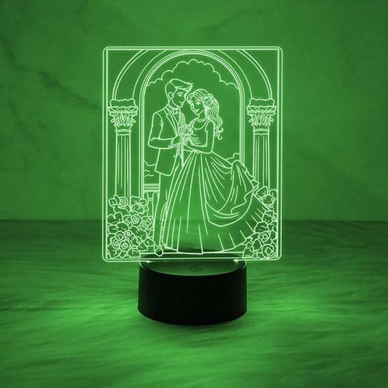 3D Illusion Couple Night Lamp Gift for Wife 7 Color Changing Light  Gift for Wife & Husband  Gift for Anniversary Birthday