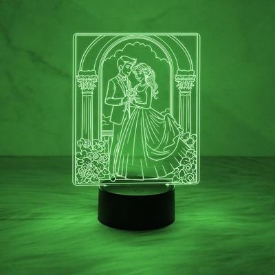 3D Illusion Couple Night Lamp Gift for Wife 7 Color Changing Light  Gift for Wife & Husband  Gift for Anniversary Birthday