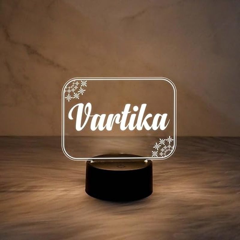 3D Illusion Personalized LED Table Lamp for Couples  Customized Name Night Lamp for Birthday Gift  Bedside Table Lamp  Gift for Anniversary Valentine Day (Warm White Light)