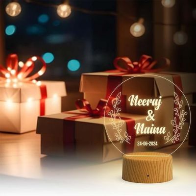 Couple Name Led Lamp 3D Illusion Personalized LED Table Lamp for Couples  Anniversary Gift for Friend, Parents, Wife, Husband  Warm White Light