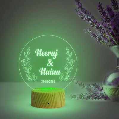 Couple Name Led Lamp 3D Illusion Personalized LED Table Lamp for Couples  Anniversary Gift for Friend, Parents, Wife, Husband | Multicolored Light