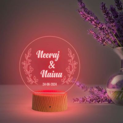 Couple Name Led Lamp 3D Illusion Personalized LED Table Lamp for Couples  Anniversary Gift for Friend, Parents, Wife, Husband | Multicolored Light