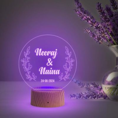 Couple Name Led Lamp 3D Illusion Personalized LED Table Lamp for Couples  Anniversary Gift for Friend, Parents, Wife, Husband | Multicolored Light