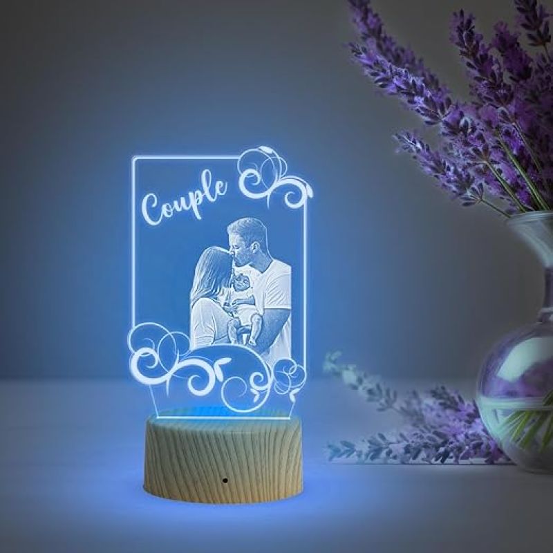 Personalized 3D Illusion LED Table Lamp  Customized Photo Lamp for Couple Gift  Multicolored Light   Gift for Loveable Person  Anniversary Gift