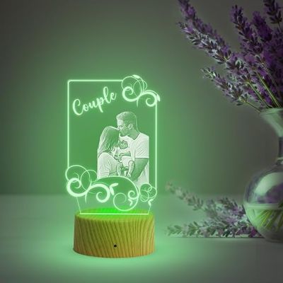 Personalized 3D Illusion LED Table Lamp  Customized Photo Lamp for Couple Gift  Multicolored Light   Gift for Loveable Person  Anniversary Gift