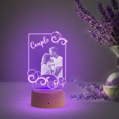 Personalized 3D Illusion LED Table Lamp  Customized Photo Lamp for Couple Gift  Multicolored Light   Gift for Loveable Person  Anniversary Gift