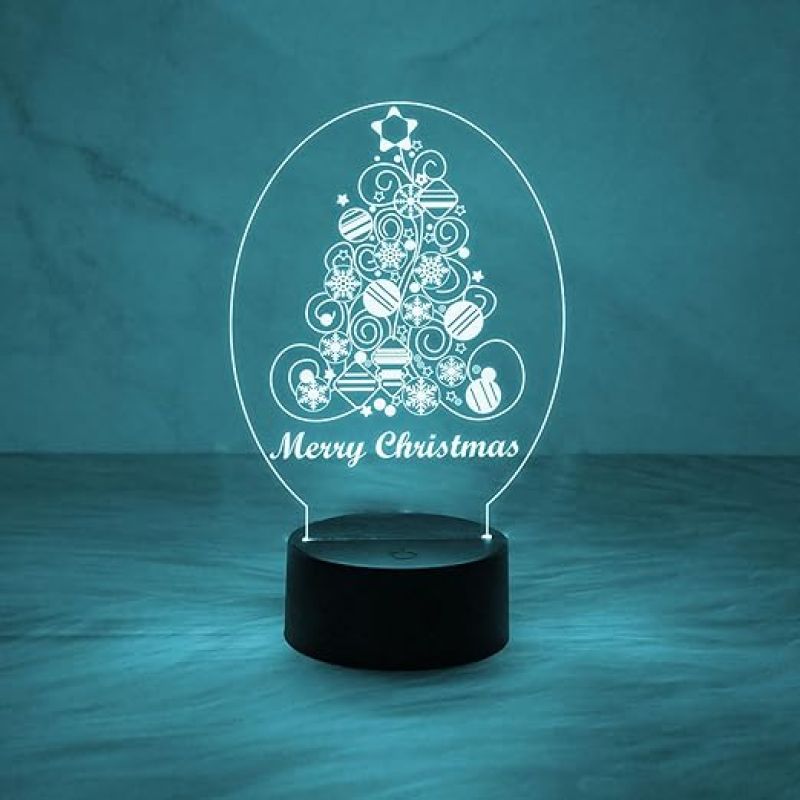 Merry Christmas Tree Night Light Christmas Decorations with Led Light with Automatic Color Changing Light  Home & Office Decor Light