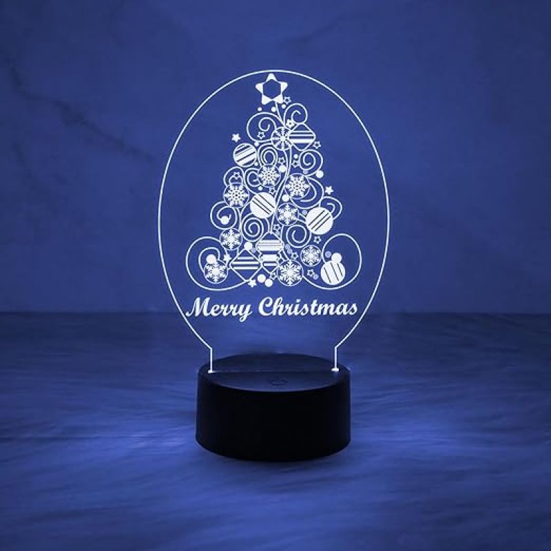 Merry Christmas Tree Night Light Christmas Decorations with Led Light with Automatic Color Changing Light  Home & Office Decor Light
