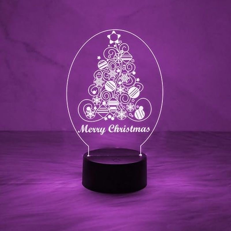 Merry Christmas Tree Night Light Christmas Decorations with Led Light with Automatic Color Changing Light  Home & Office Decor Light