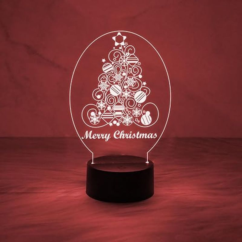 Merry Christmas Tree Night Light Christmas Decorations with Led Light with Automatic Color Changing Light  Home & Office Decor Light
