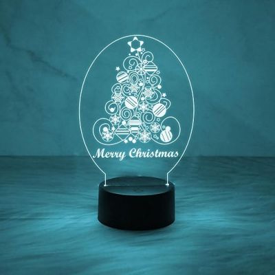 Merry Christmas Tree Night Light Christmas Decorations with Led Light with Automatic Color Changing Light  Home & Office Decor Light